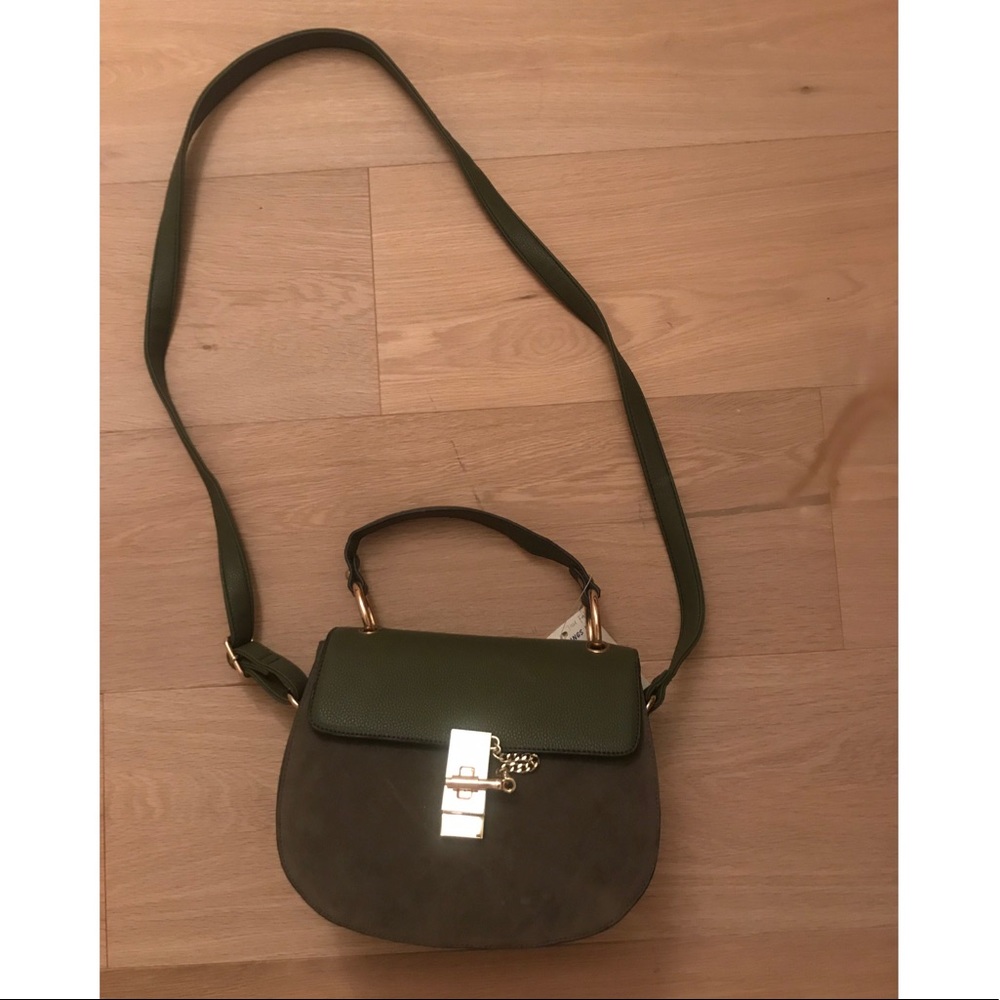 Olive green crossbody handbag